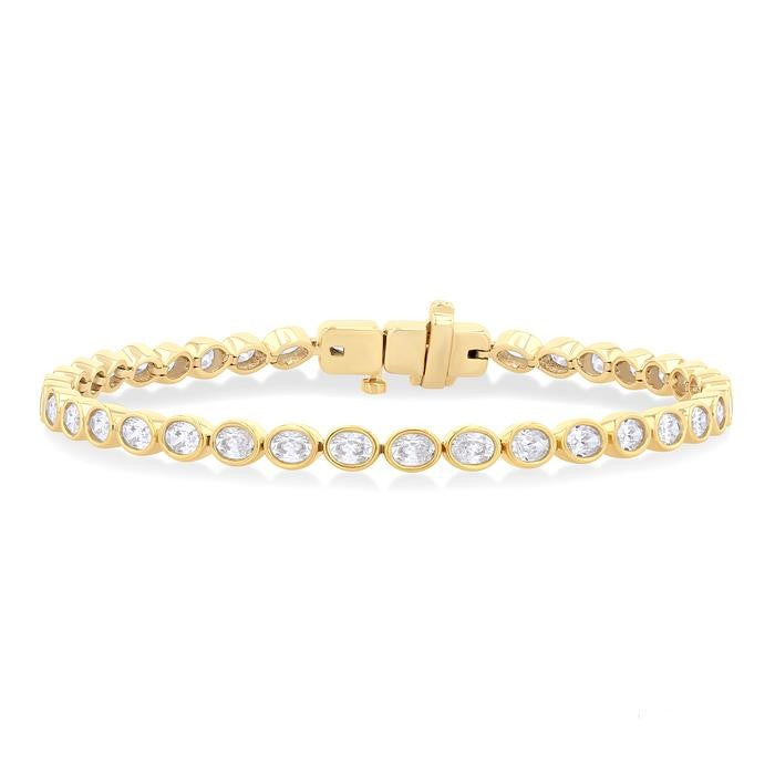 Oval Bezel Lab Diamond Tennis Bracelet