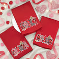 Sobre Corazón Personalizado 100% Algodón Servilleta Roja con Nombre Decoración de Mesa San Valentín Regalo de Aniversario para Novias Parejas