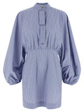 Zimmermann Striped Cotton Poplin Dress — Blue