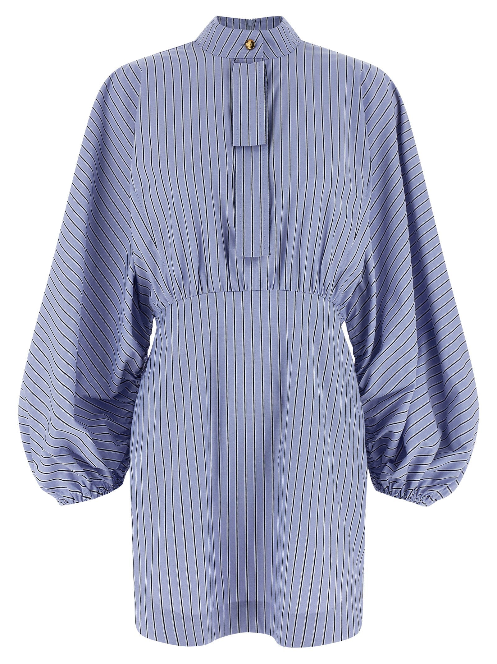 Zimmermann Striped Cotton Poplin Dress — Blue