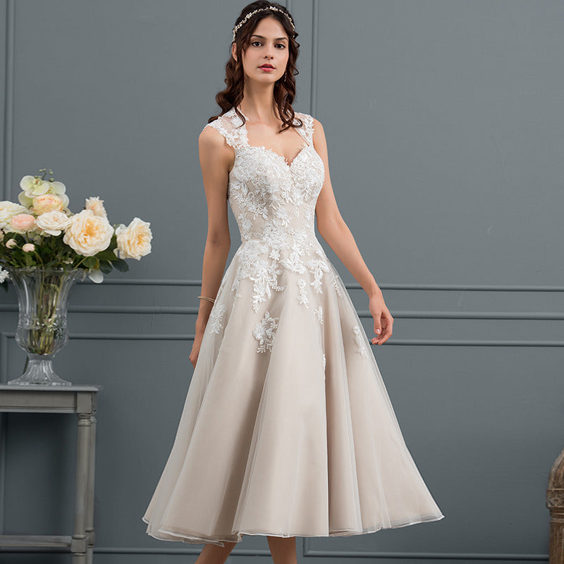 Bridal Wedding Dress Yellow Sleeveless Short Sweetheart Ball-Gown Princess