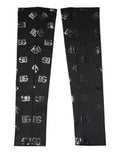 Women's Black Dg Logo Monogram Wool Stretch Arm Sleeves Virgin Cashmere Accessory