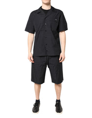 Black Cotton Men Pajama Set Sleepwear Clothing
