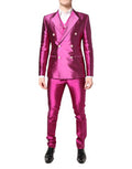 Men's Pink Sicilia Double Breasted 3 Piece Suit Silk