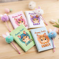 Cuaderno de espiral A5 personalizado Happy Easter Cute Rabbit Leopard Print y set de bolígrafo Pom Puff con páginas rayadas y nombre Regalo de Pascua para niños