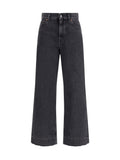 Chloé High-Waisted Cropped Denim Jeans — Black