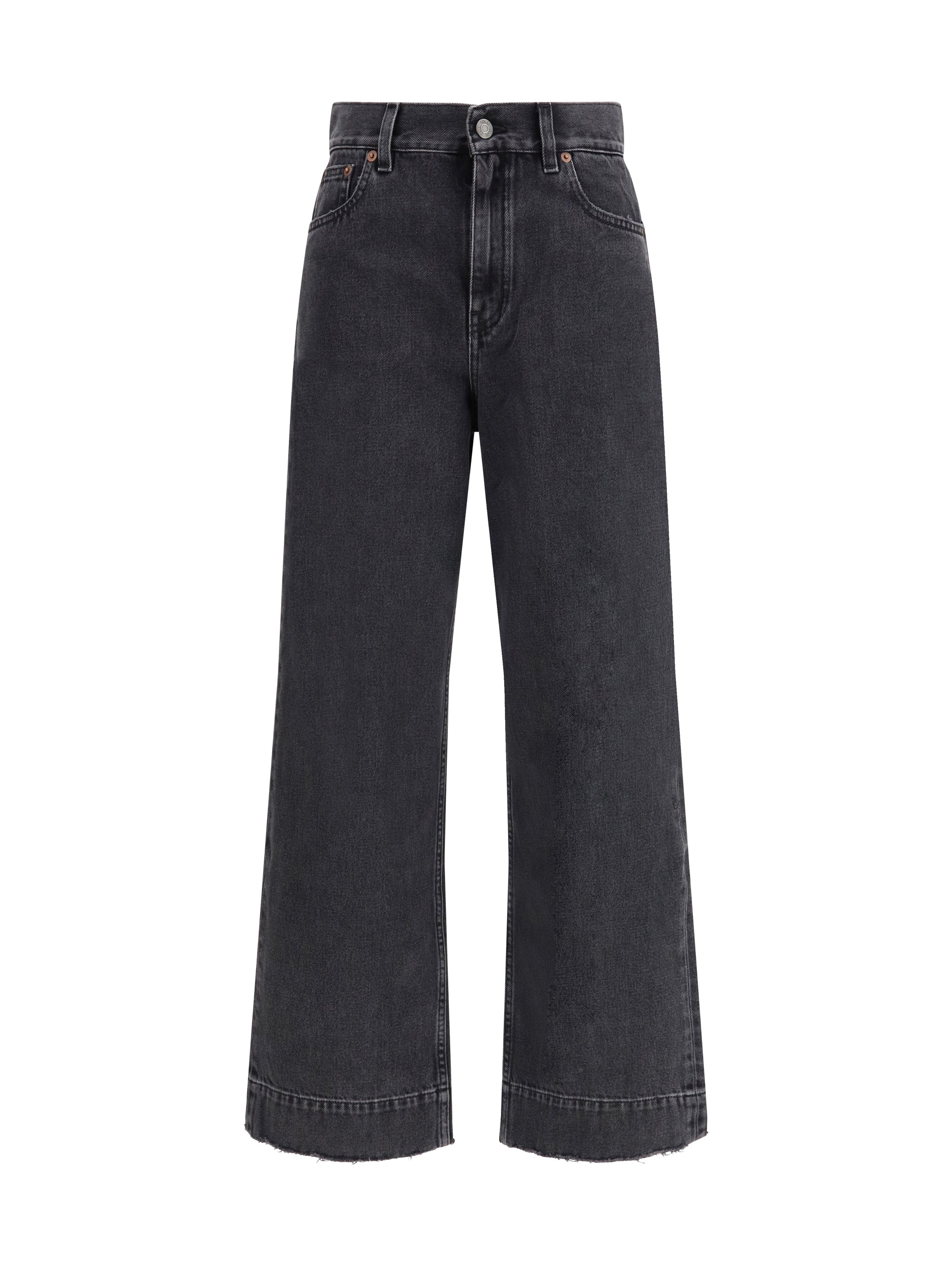 Chloé High-Waisted Cropped Denim Jeans — Black