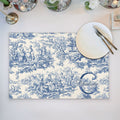 Mantel Individual Personalizado Toile De Jouy con Nombre e Inicial Decoración de Mesa de Comedor Regalo de Cumpleaños de Boda para Familia Parejas