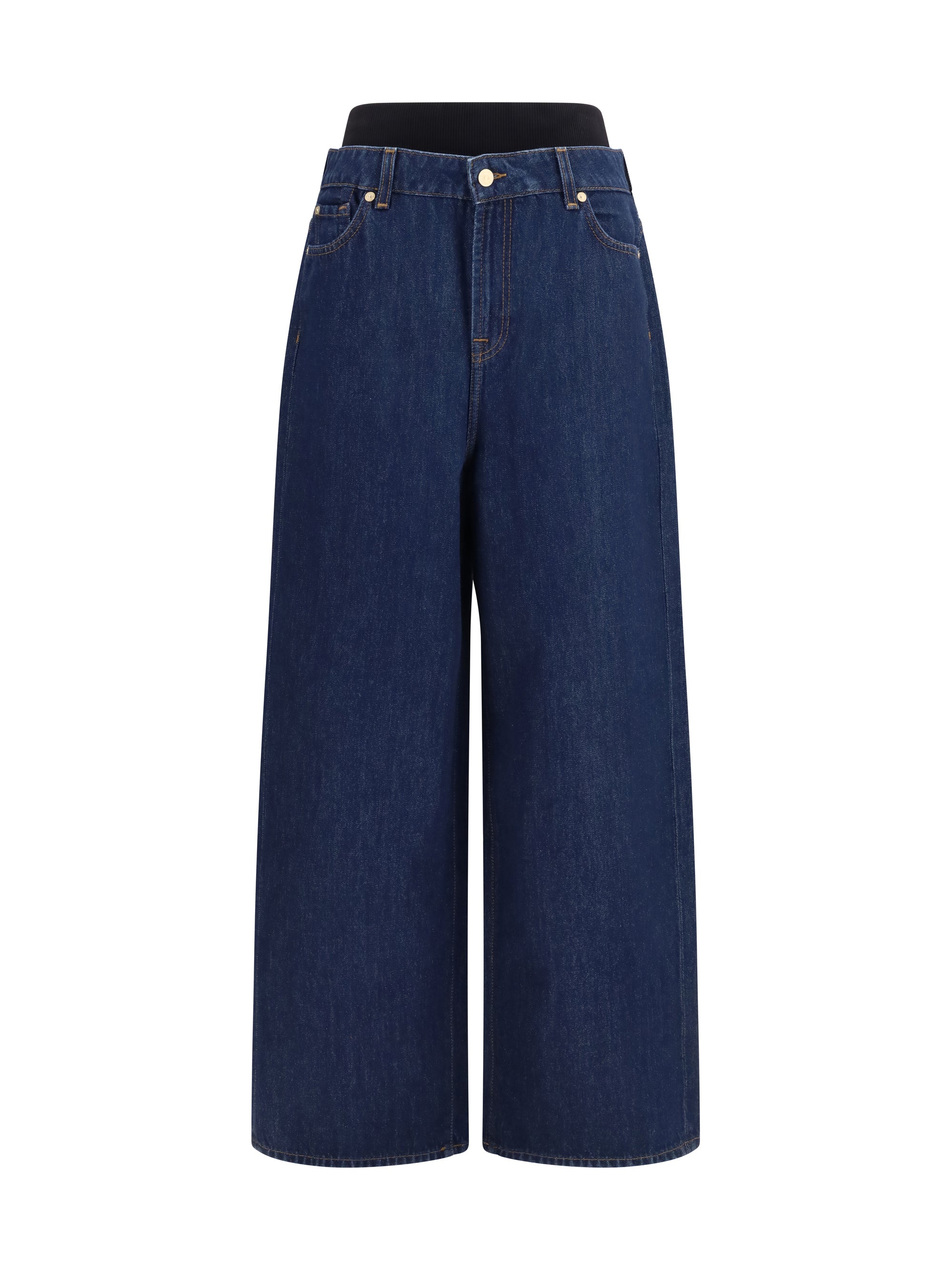 7for Slouchy Cotton Denim Jeans — Blue