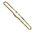 Gold Plated CD Logo Rhinestone Cuban Chain Link Necklace