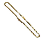 Gold Plated CD Logo Rhinestone Cuban Chain Link Necklace
