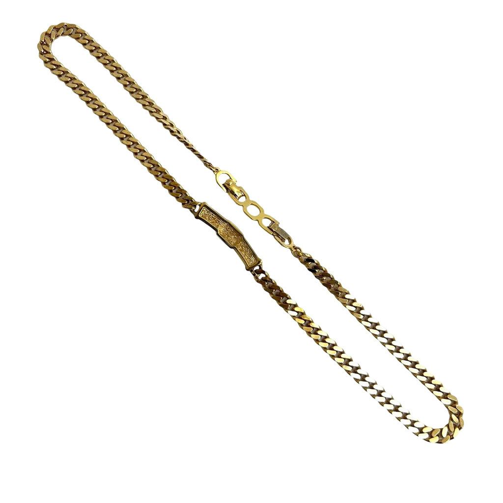 Gold Plated CD Logo Rhinestone Cuban Chain Link Necklace