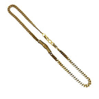 Gold Plated CD Logo Rhinestone Cuban Chain Link Necklace
