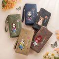 Personalizado Cartoon Personaje Nacimiento Flor Mariposa Billetera con Nombre Uso Diario Regalo de Cumpleaños para Mujeres Amantes de los Libros