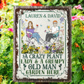 Personalizado Retro Sentado Personajes de dibujos animados Vertical hojalata Señal de metal con nombre Jardín Puerta Decoración Cumpleaños Regalo para la abuela mamá Jardinería Amantes