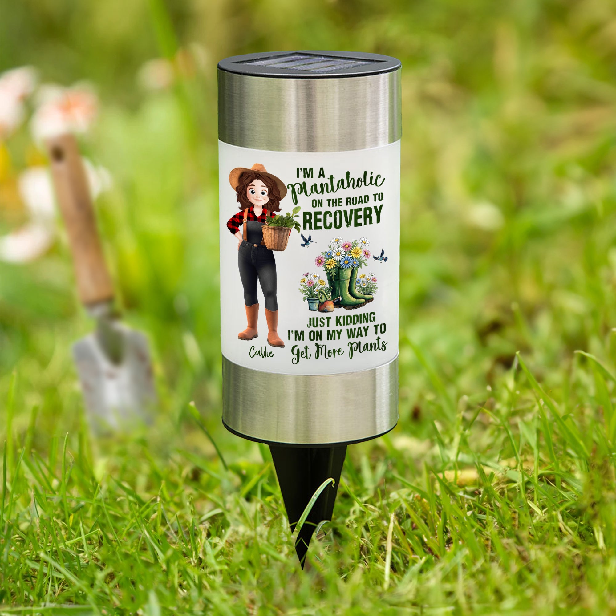 Botas de Nacimiento Personalizadas Flor Caricatura Personaje Impermeable Luz Solar de Jardín con Nombre Removible Uso en Jardín Regalo de Cumpleaños para los Amantes de la Jardinería