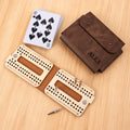 Juego de viaje magnético de cuero personalizado Retro Cribbage con clavijas de texto y naipes Juego de viaje Noche de Navidad Regalo para los amantes de Cribbage
