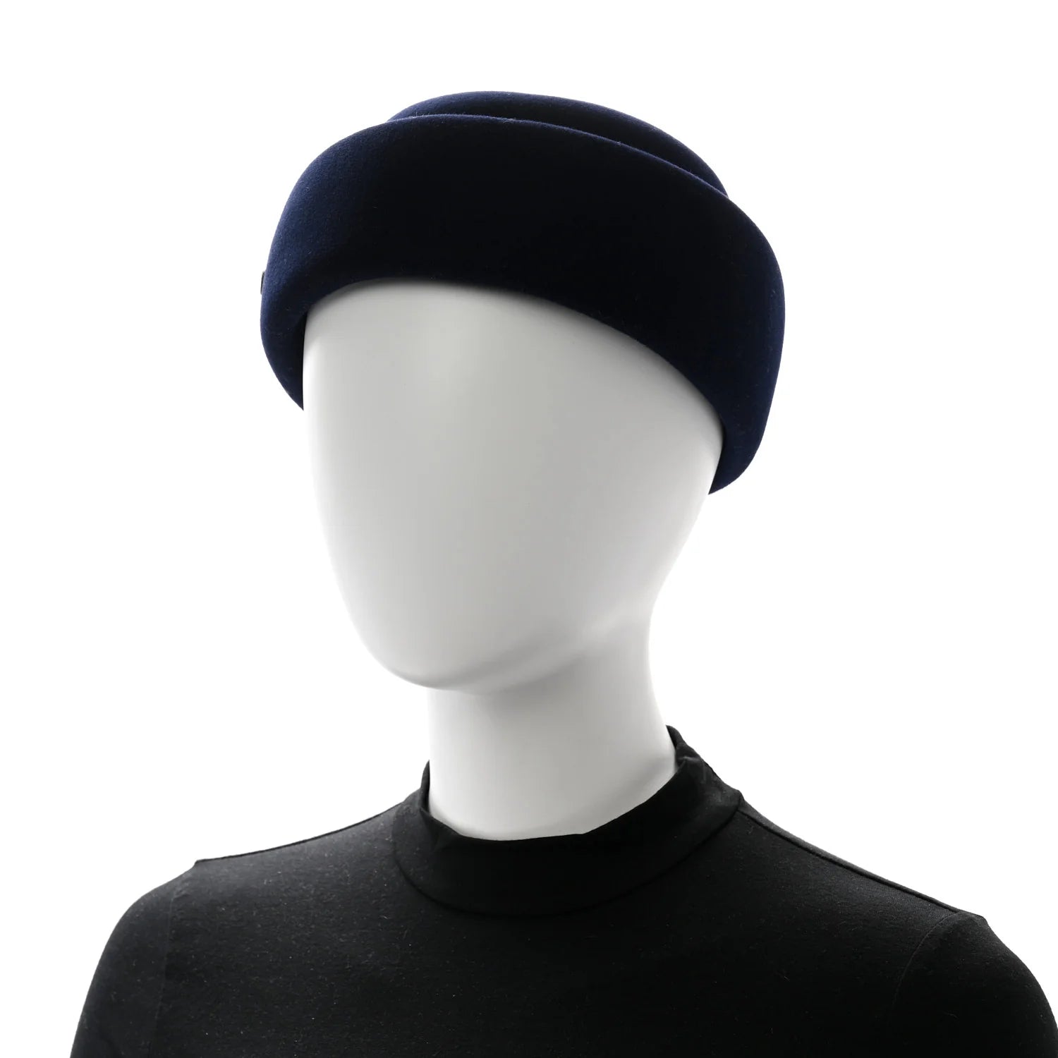 Hermes Rabbit Felt Foudre Pillbox Hat 58 Marine