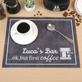 Alfombrilla antideslizante personalizada para barra de café con nombre Decoración de mesa Regalo de cumpleaños para baristas amantes del café