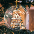 Ornamento acrílico personalizado de la primera Navidad en casa con nombres, dirección y año Decoración del árbol Regalo de Navidad para la familia, los amigos y los recién mudados