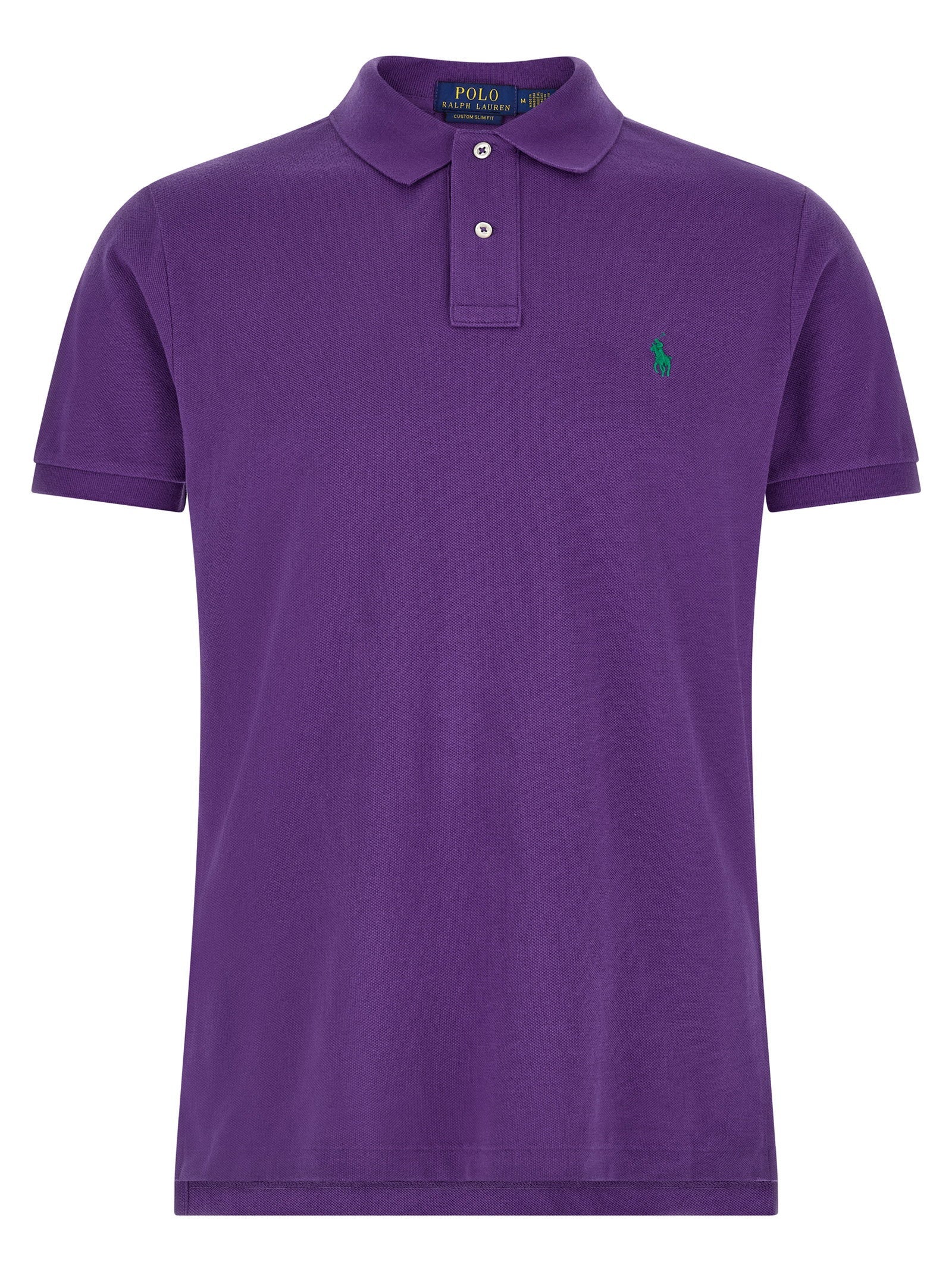 Polo Ralph Lauren Logo-Embroidered Piqué Cotton Polo — Purple