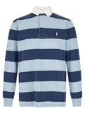 Polo Ralph Lauren Striped Cotton Jersey Polo — Blue