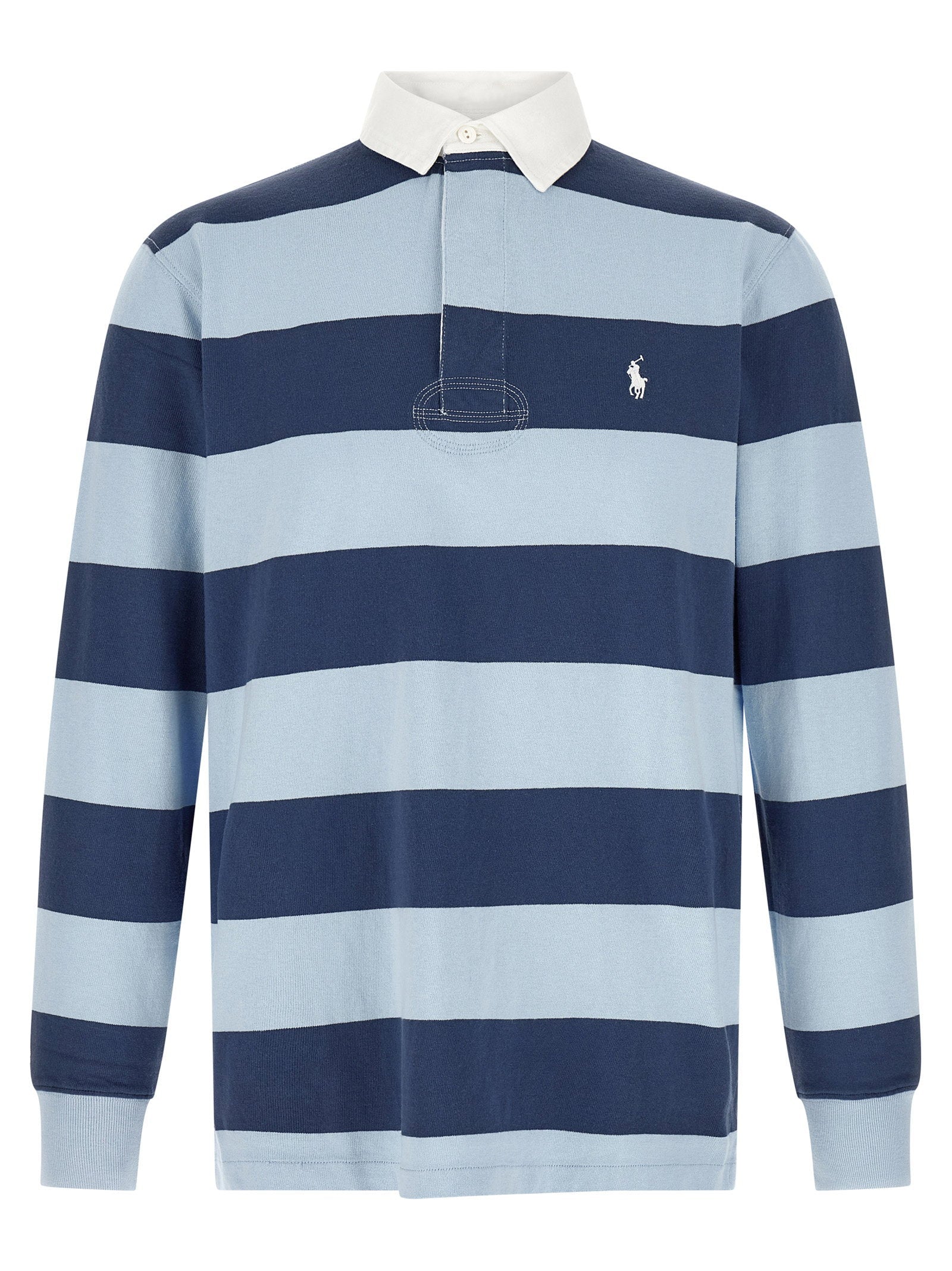 Polo Ralph Lauren Striped Cotton Jersey Polo — Blue