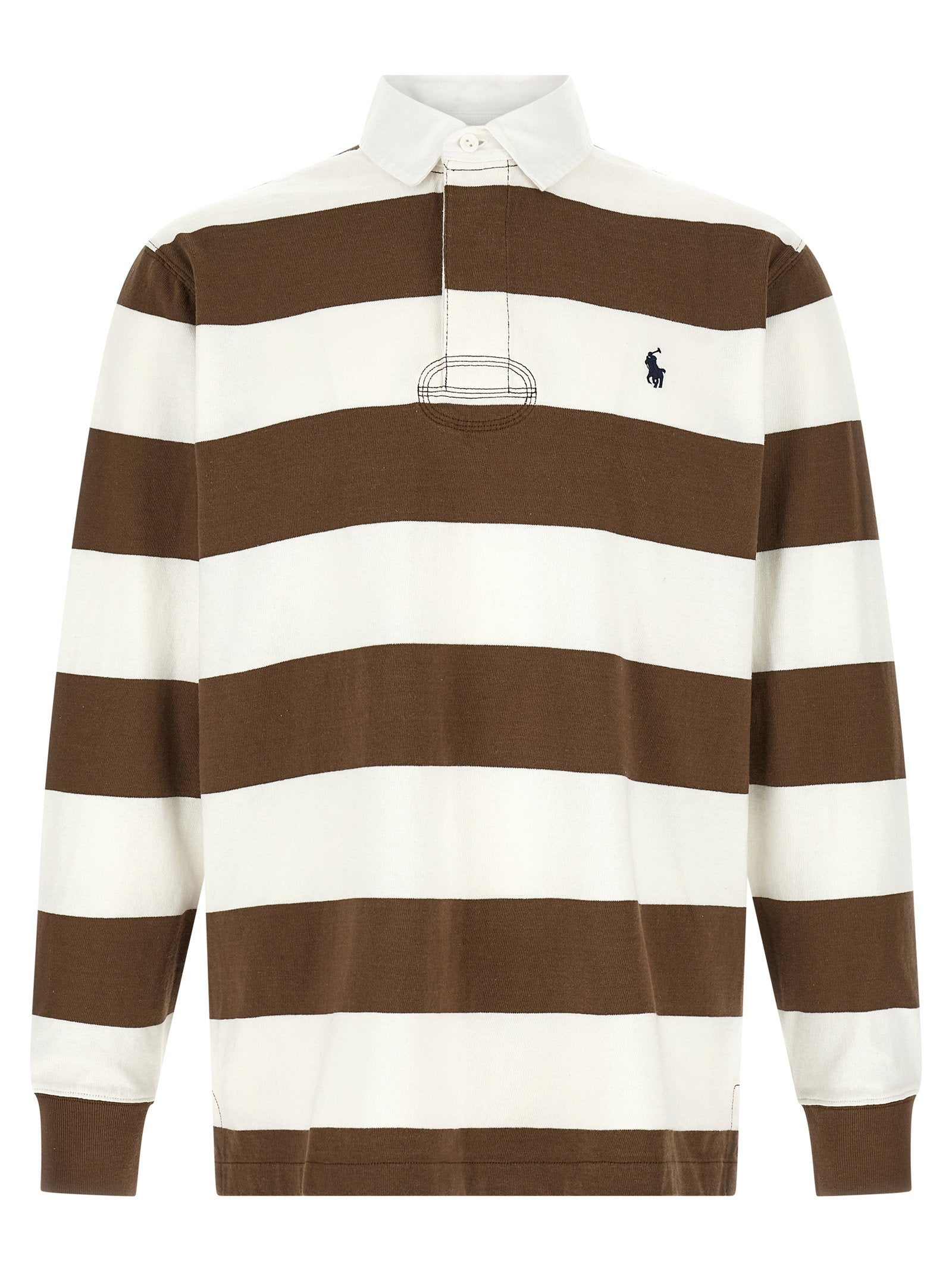 Polo Ralph Lauren Striped Cotton Jersey Polo — Brown