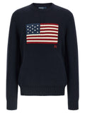 Polo Ralph Lauren Intarsia Flag Sweater — Navy
