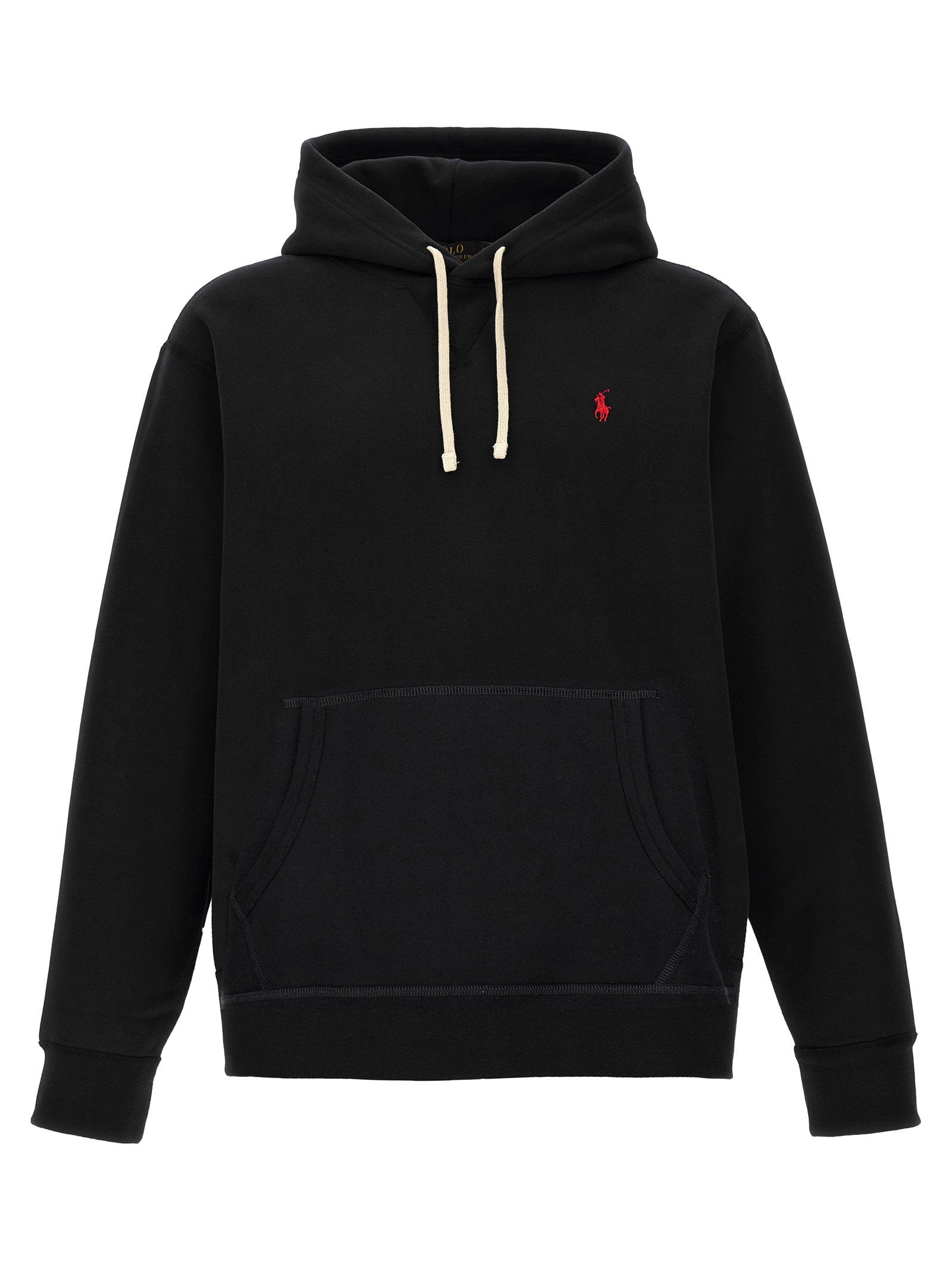 Polo Ralph Lauren Logo-Embroidered Fleece Hoodie — Black