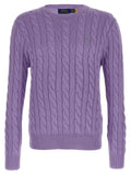 Polo Ralph Lauren Cable-Knit Cotton Sweater — lavender