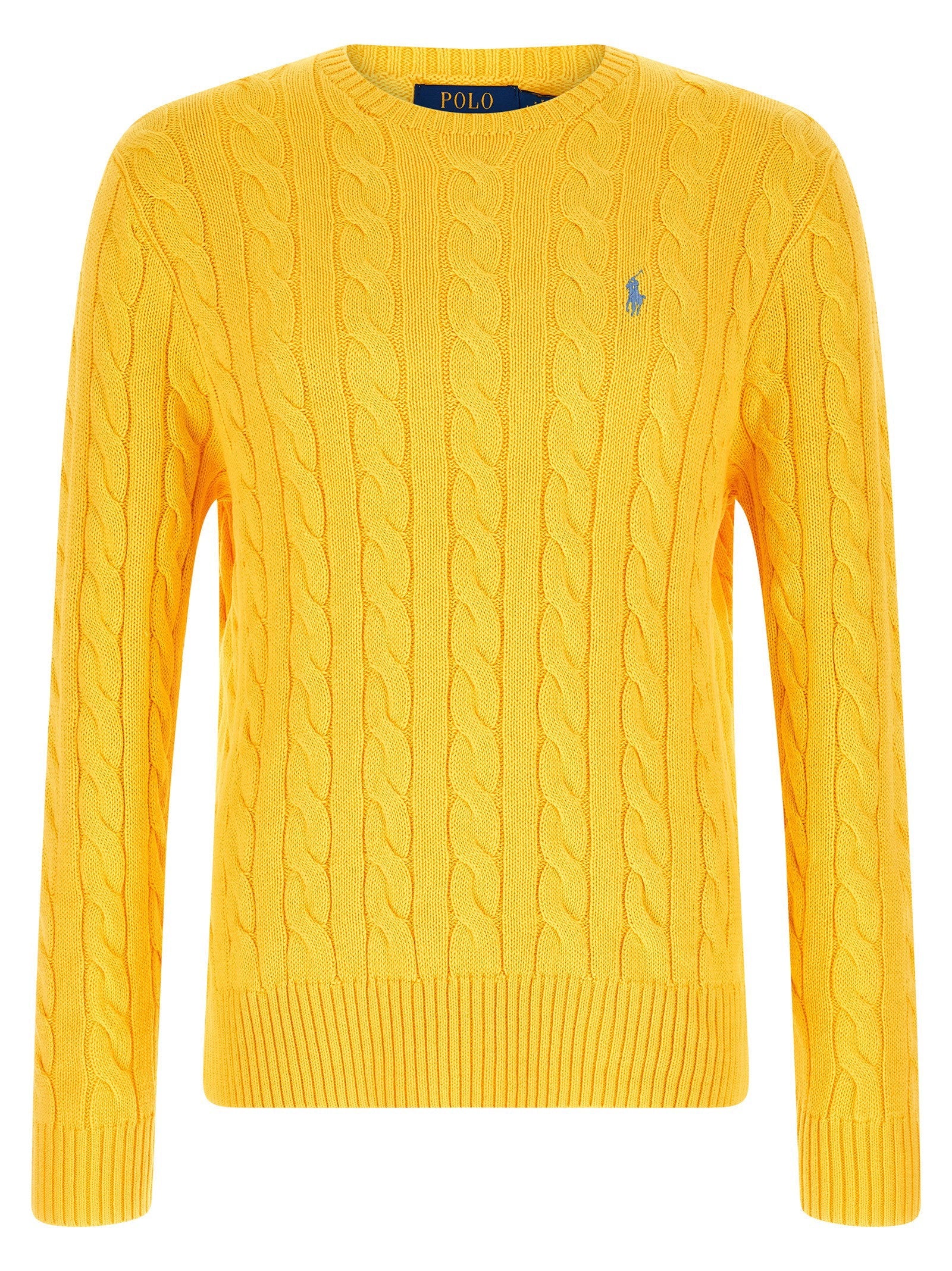 Polo Ralph Lauren Cable-Knit Cotton Sweater — Yellow