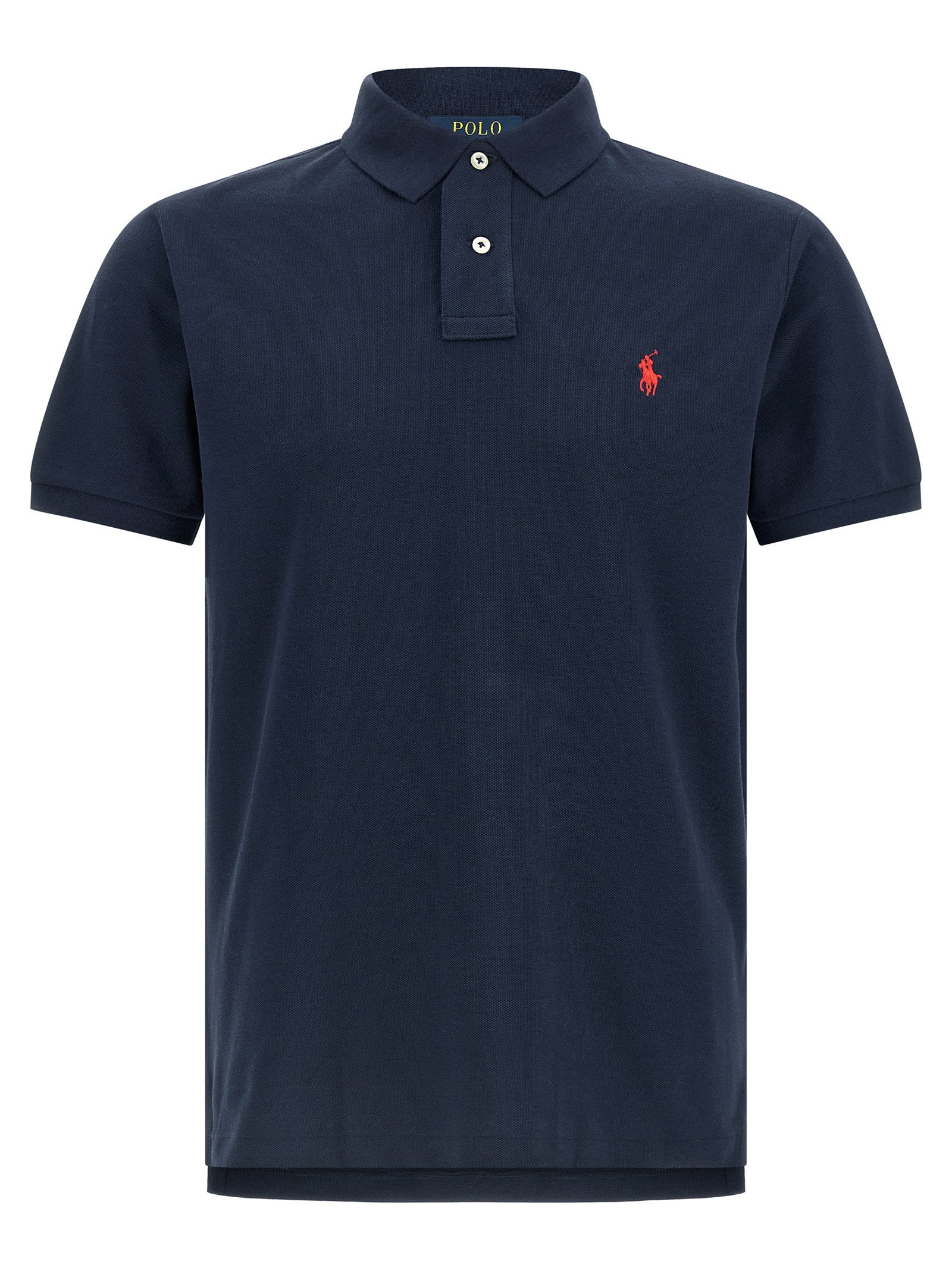 Polo Ralph Lauren Logo-Embroidered Piqué Cotton Polo Shirt — Navy