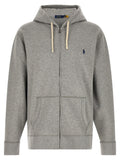 Polo Ralph Lauren Logo-Embroidered Cotton Fleece Hoodie — gray