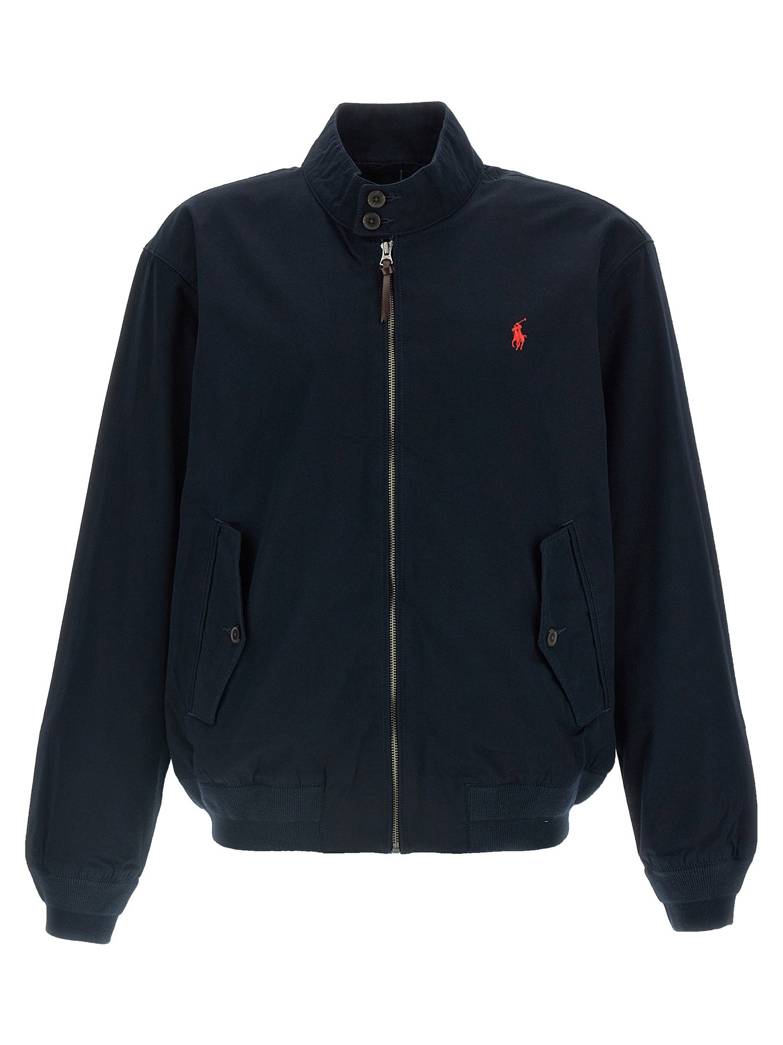 Polo Ralph Lauren Logo-Embroidered Cotton Bomber Jacket — Navy
