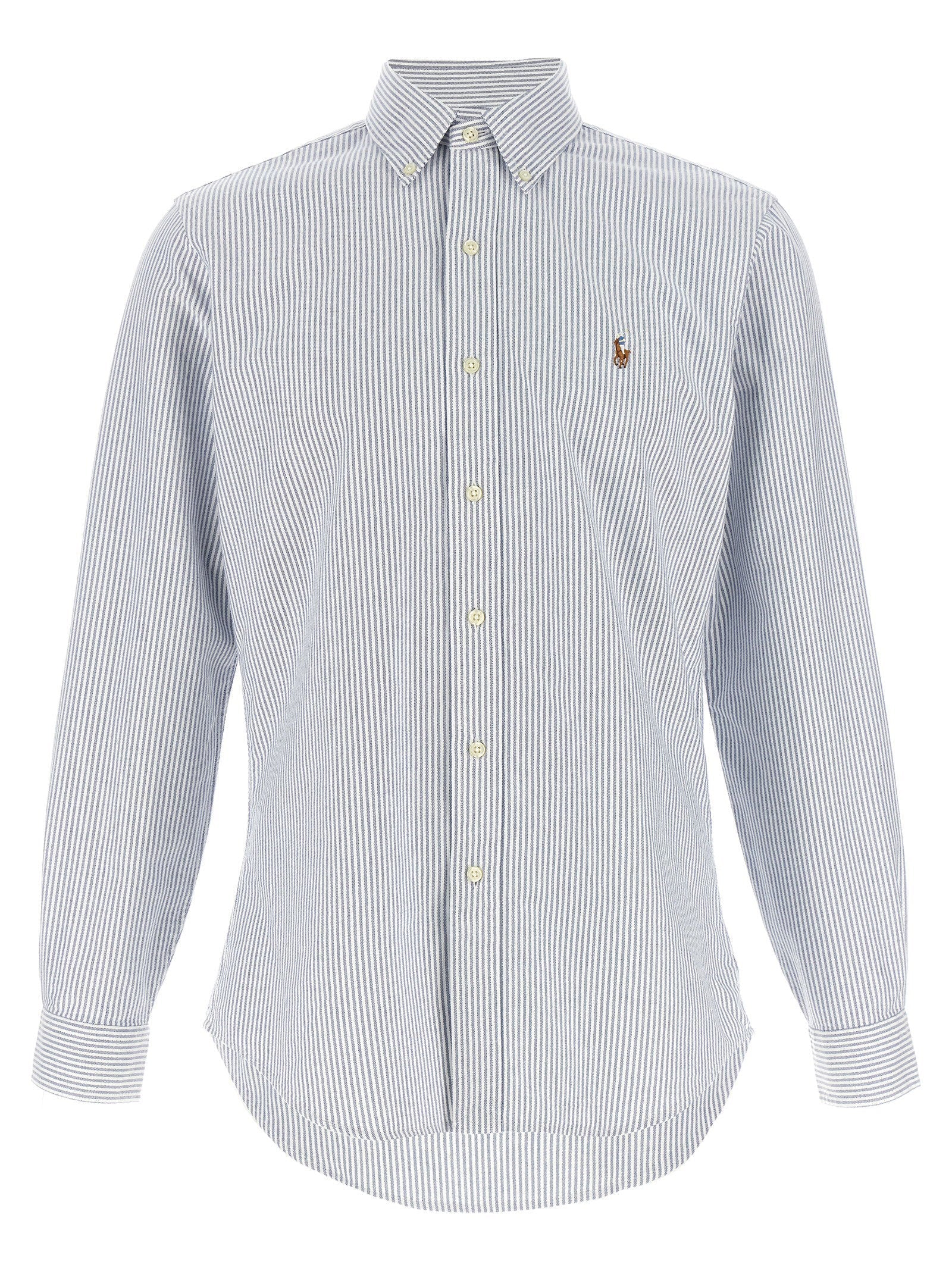 Polo Ralph Lauren Striped Oxford Cotton Shirt — Blue