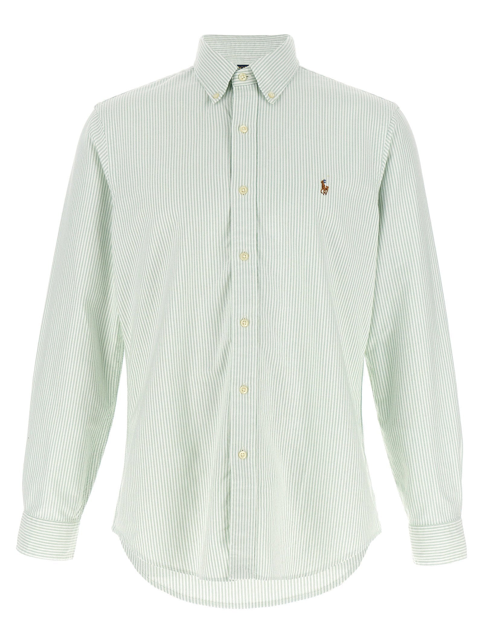 Polo Ralph Lauren Striped Oxford Cotton Shirt — Light green