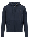 Polo Ralph Lauren Logo-Embroidered Loopback Cotton Hoodie — Navy