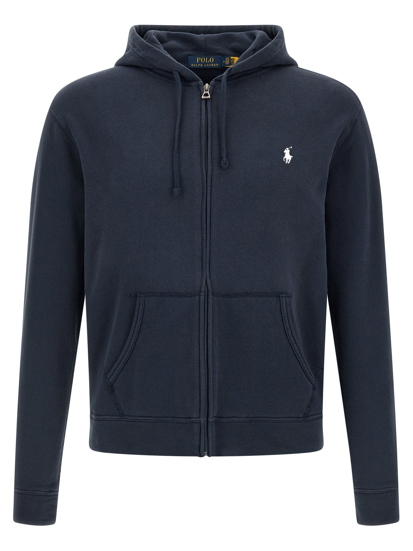 Polo Ralph Lauren Logo-Embroidered Loopback Cotton Hoodie — Navy