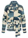 Polo Ralph Lauren Patchwork Knit Cardigan — blue
