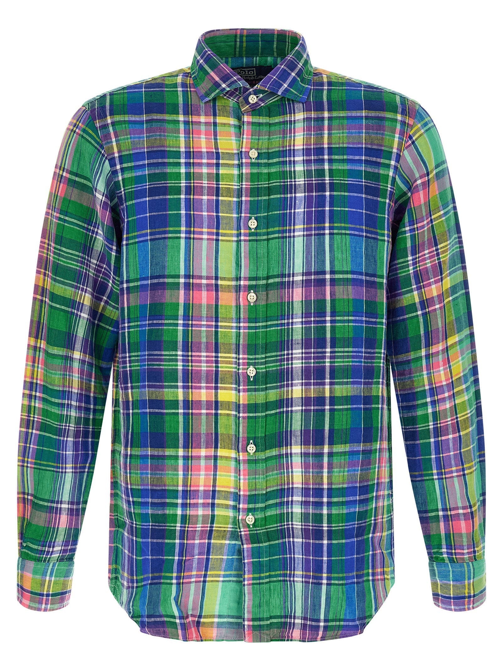 Polo Ralph Lauren Madras Plaid Linen Shirt — Green