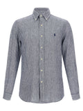 Polo Ralph Lauren Striped Linen Shirt — Navy
