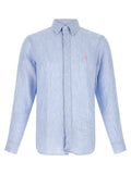 Polo Ralph Lauren Striped Linen Shirt — Blue