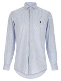 Polo Ralph Lauren Micro-Striped Linen-Cotton Shirt — Blue