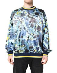 Men's Marble Print Sweatshirt Multicolor Polyester Elastane Sweatshirts