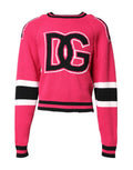 Men's Logo-Embroidered Knit Sweatshirt Pink Cotton Nylon Sweatshirts