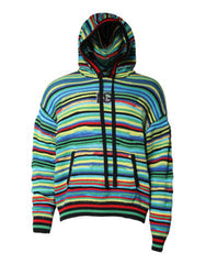 Men's Striped Cotton-Nylon Hoodie Multicolor Hoodies