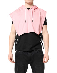 Pink Cotton Hooded Men Sportswear Vest Sweater Clothing