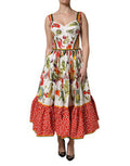 Women's White Vegetables Sleeveless A-Line Dress Cotton