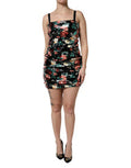Women's Black Floral Sequin Sleeveless Sheath Dress Polyester